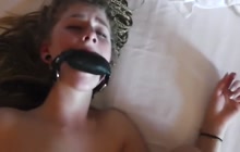 Emo babe gagged and fisted until she cums